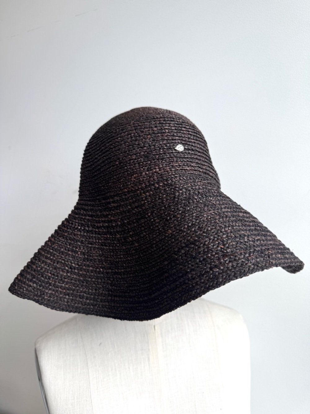 Helen Kaminski Black/Brown Raffia Hat